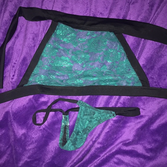 New sparkly transparent lace stripper outfit - Picture 4 of 4